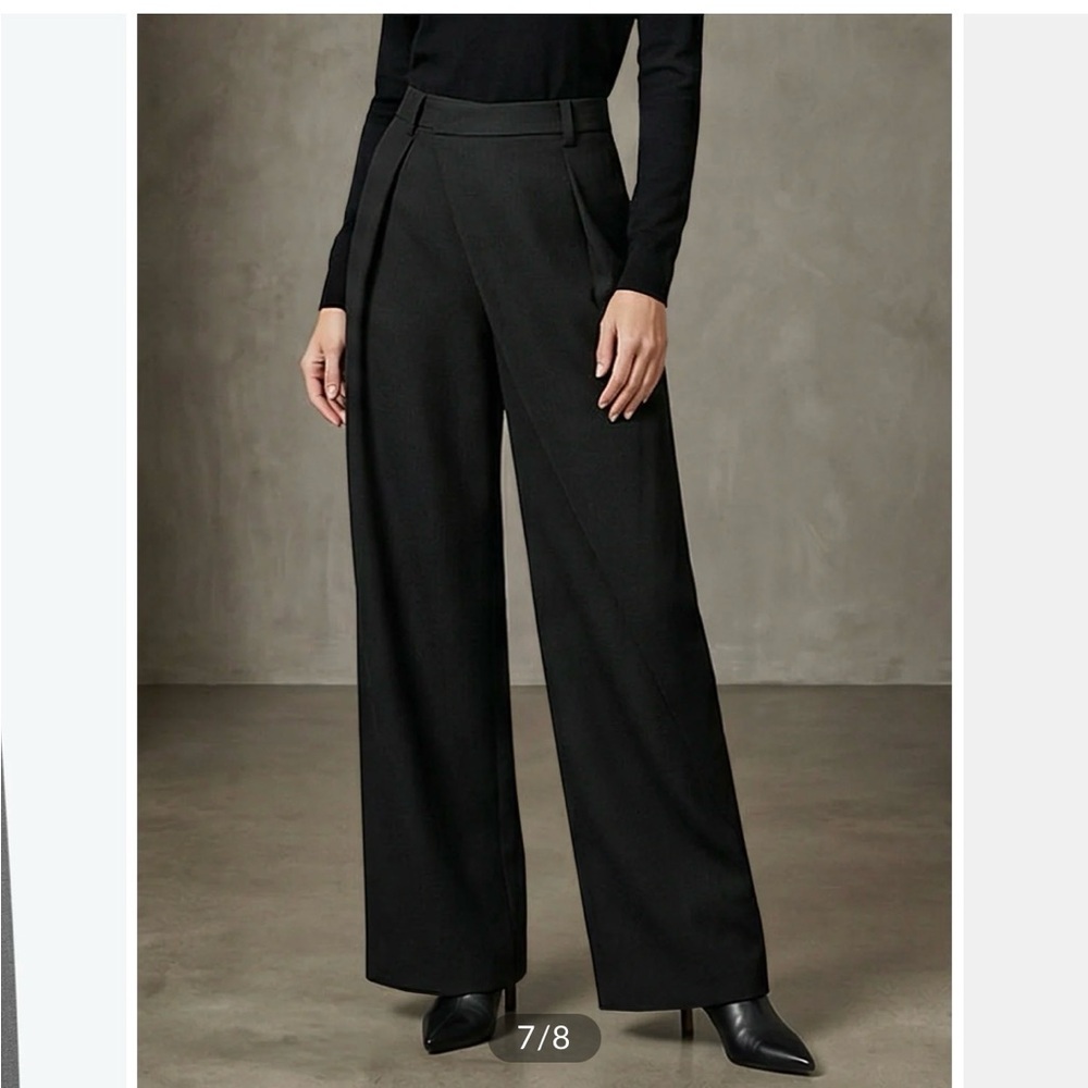 Commense Black High-Rise Wide-Leg pants